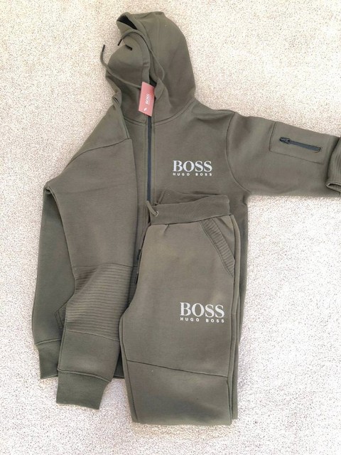 khaki hugo boss tracksuit